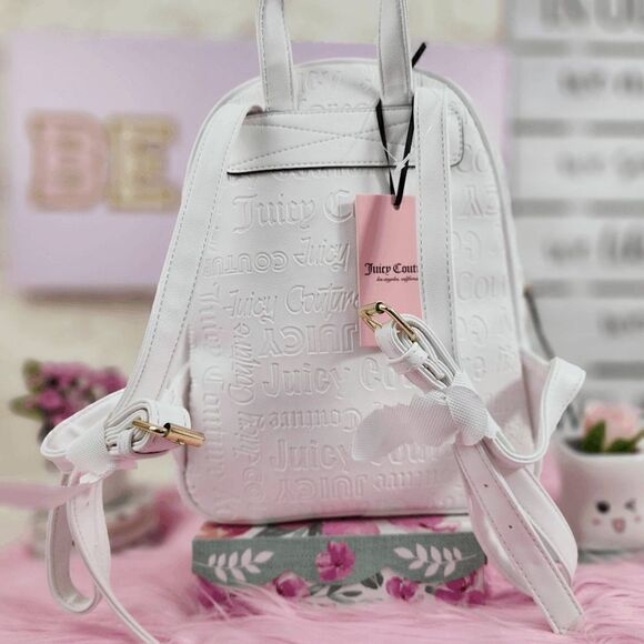 NWT {Juicy Couture} Logo Backpack {Deboss} Medallion White NWT - Picture 8 of 9